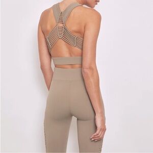Carbon38 Sayang Macrame Brown Sports Bra Crop Tank Small